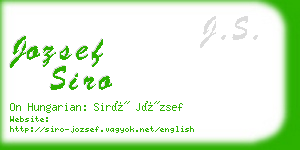 jozsef siro business card